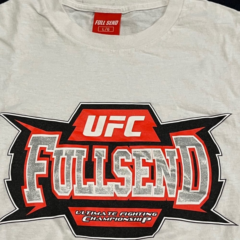 Full Send Collab with UFC Tap Out White Men's Large Tee Shirt NWT - Picture 2 of 4